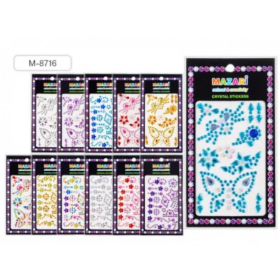 Стразы-наклейки M-8716 акриловые АССОРТИ-1, 2 дизайна