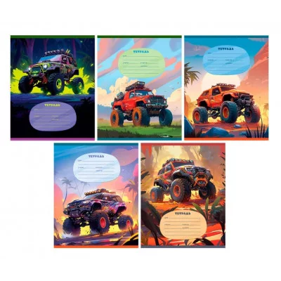 Тетрадь 12л., крупная клетка BG "Оff-road", выб. лак 364932