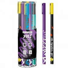 Ручка гелевая со стираемыми чернилами 0,5 мм. Корпус: круглый, полноцветная печать, Soft Touch. "Упс! Черная" КанцЭксмо РГС360057