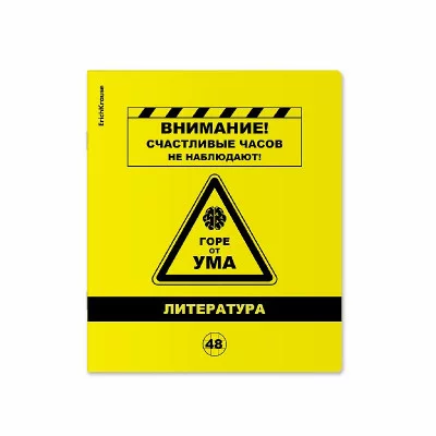 Тетрадь общая ученическая с пластиковой обложкой на скобе ErichKrause Be Informed, Литература, 48 листов, линейка 59481