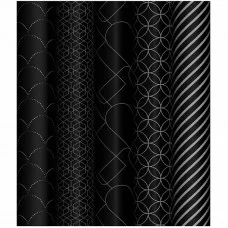 Упаковочная бумага 1 рулон, глянц. 70*100см, MESHU "Pattern on black", 80г/м2 358115