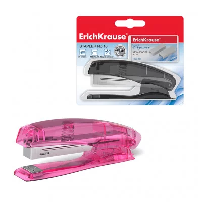 Степлер №10 в комплекте со скобами ErichKrause Elegance до 20 листов ассорти 13906