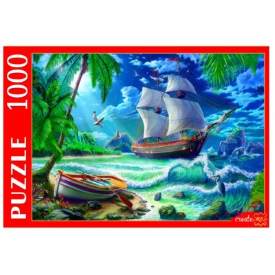 ПАЗЛЫ 1000 элементов. Ф1000-2700 КОРАБЛЬ В ЛУННОМ СВЕТЕ