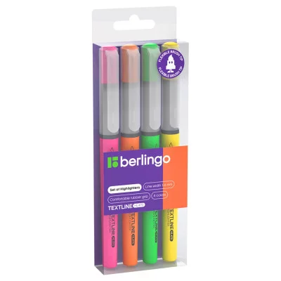 Набор текстовыделителей-кистей Berlingo "Textline HL470" 04цв., 1-6мм, европодвес 319405