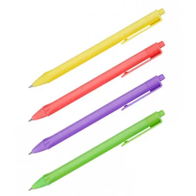 Ручка шариковая автоматическая OfficeSpace "Juicy Trio" синяя, 0,7мм, трехгранная, корпус ассорти 326173