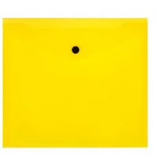 Папка-конверт на кнопке СТАММ А5+, 150мкм, пластик, прозрачная, желтая 355658