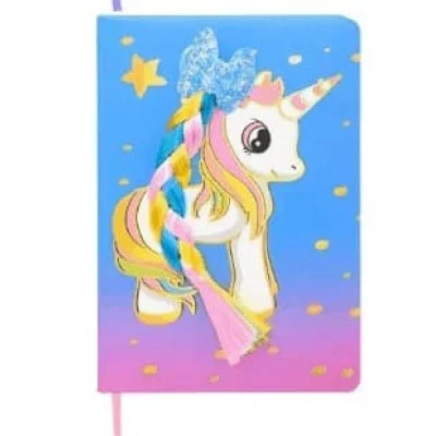 Блокнот-тетрадь: "ЕДИНОРОГ"; обложка-твёрдый переплёт с поролоном, матовый ламинат,цветная с рисунко МС-6922
