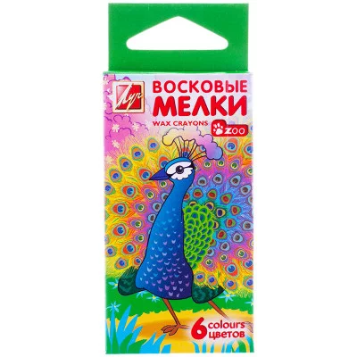 Набор воск. мелков ZOO 6 цв. шестигранные Луч 048298