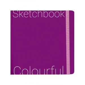 Скетчбук Colorful Purple 200х200мм (7БЦ, soft touch,блок 72л: цветной120г,крафт78г С72-9043