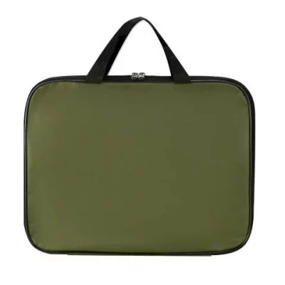 Папка на молнии А4 ХАКИ (П-4347) с ручками, внут.карман, 350х265x20 мм П-4347