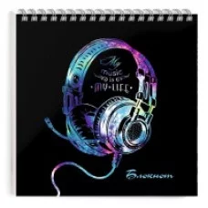 Блокнот 140*140 60л клетка/гребень фольг Музыка ФЕНИКС+ 50840 118626