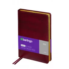 Ежедневник датированный 2026г., А5, 184л., кожзам, Berlingo "xGold", зол. срез, бордовый 381826