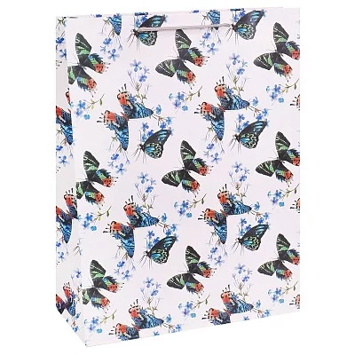 Dream cards Пакет подарочный с мат.лам. 31х42х12см (XL) Чудесные бабочки, 210 г ПКП-2640