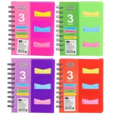 Блокнот: "OFFICE" обложка пластиковая цветная-неон, евроспираль, блок- 1 офсет, клетка, 5 цветных пл МС-6389