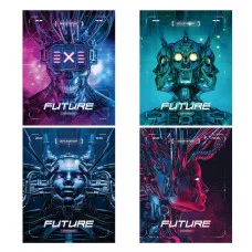 Тетрадь 60л., А5, клетка на гребне BG "Future", матовая ламинация, тиснение фольгой 346526