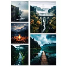 Тетрадь КЛЕТКА 48л. АТМОСФЕРНЫЕ ВИДЫ (48-5715) цвет. мелов. обл. 48-5715