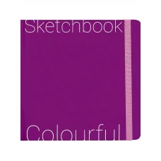Скетчбук Colorful Purple 200х200мм (7БЦ, soft touch,блок 72л: цветной120г,крафт78г С72-9043