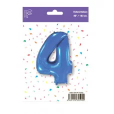Шар (40\'\'/102 см) Цифра, 4, Синий, 1 шт. в уп. B901764A