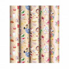 Упаковочная бумага 1шт крафт 70*100см, ArtSpace "Мир девочек", 70г/м2, ассорти 5 дизайнов 341903