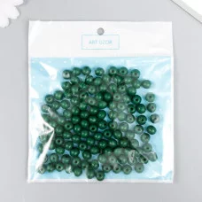 Бусины для творчества дерево "Зелёный" d-0,8 см, набор 20 гр 7829696