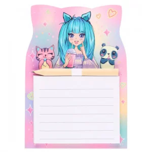 Блок для записей 14*10 40л склейка на магните 232264 Anime Girl КОКОС