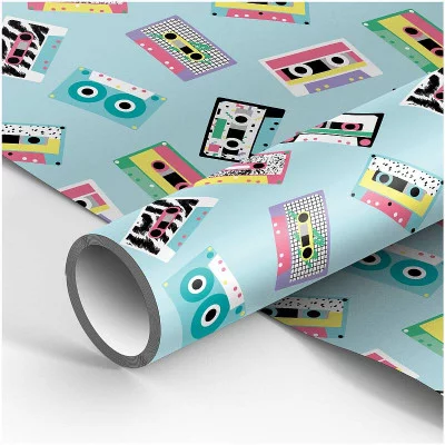 Упаковочная бумага 1шт глянц. 70*100см, MESHU "Кассеты", 80г/м2 358095