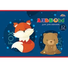 Альбом 12л цв офс обл Лесные зверята Аль1446