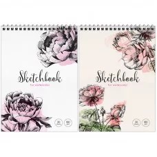 Скетчбук-блокнот для акварели 20л. А5 на гребне ArtSpace "Нежность", 180г/м2 Спейс 251528