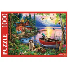 ПАЗЛЫ 1000 элементов. Ф1000-7135 ВЕЧЕРНИЙ ДОМИК И ЛОДКА