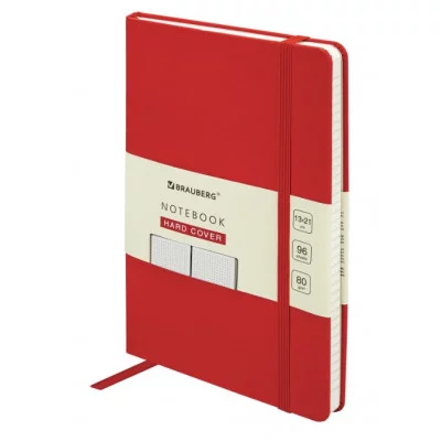 Блокнот А5 130х210 мм BRAUBERG ULTRA, балакрон, 80 г/м2, 96 л. в точку, красный, 113042