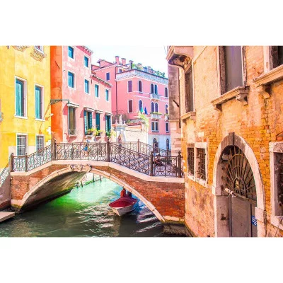 Алмаз мозаика (клас.) 30х40 см, с подр., с полн. заполн. (30цв.) Яркие домики Венеции (Арт. НД-0352)