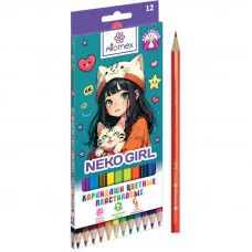 Карандаши пластик 12цв "Neko girl" карт упак  ATTOMEX 5022547 098799