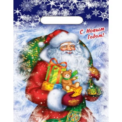 Пакет полиэтиленовый вырубной Новогодняя метель 20*30/30 мкм ПИ-4483