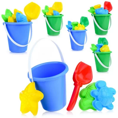 Песочный набор 5пр.(ведро детское мини, совок, 3 формы д/песка) У469