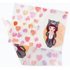 Клеенка для труда 35*50 ПВХ 140мкм "Девочка-кошка" 2303  /1 /20 /0 /200 2303