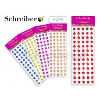 Наклейки-стразы акриловые S 2098, 10,5х31,5 см., 10 видов в ассортименте.