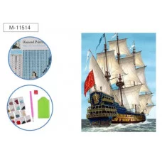 Алмазная мозаика ПАРУСНИК, холст 25х30 см (размер выкладки 20х25 см), ОПП-упаковка M-11514