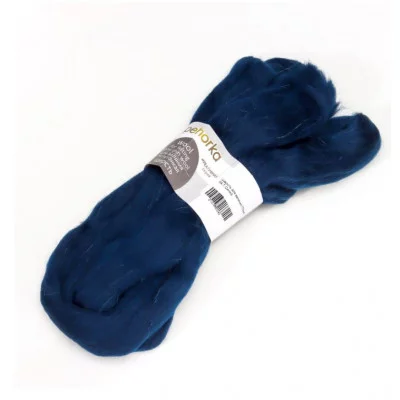 Шерсть для валяния 100% полутонкая шерсть 50гр (04 т. синий) 4337205