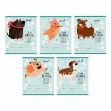 Тетрадь КЛЕТКА 12л. СМЕШНОЙ ПЁСИК (12-4347) цвет.мелов.обл. ТК1748