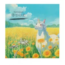 Скетчбук для маркеров 215х215 36л ЕДИНОРОГ В ПОЛЕ 36-0105 80гм2