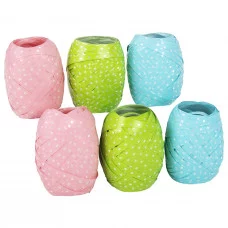 Лента упаковочная декоративная для подарков, горошек, 1 шт., 5 мм х 10 м, цвет ассорти, 