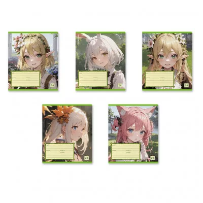 Тетрадь школьная ученическая ErichKrause Эльфы Аниме, 24 листа, линейка MIX-PAC