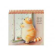 Скетчбук А6 40л КОТ У ОКНА 40-1796 на спирали жесткая подложка