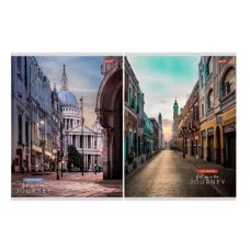 Тетрадь КЛЕТКА 80л. ГОРОДСКИЕ УЛИЦЫ - 1 (80-8403) (мелов. картон) 80-8403