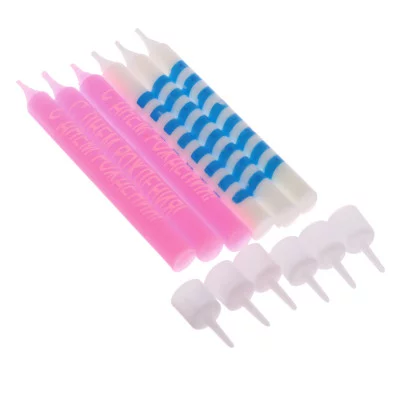 Свечи в торт "С Днем Рождения", (набор 6 шт), 14,5х0,7 см 2329219