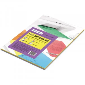 Бумага цветная OfficeSpace intensive mix А4, 80г/м2, 100л. 5 цветов Спейс 245180