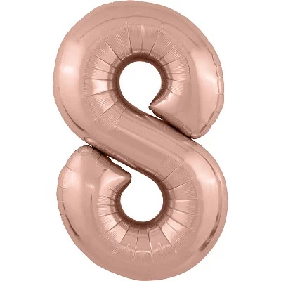 Шар Agura Slim Розовое золото цифра 8 (40\'\'/102 см) 755525