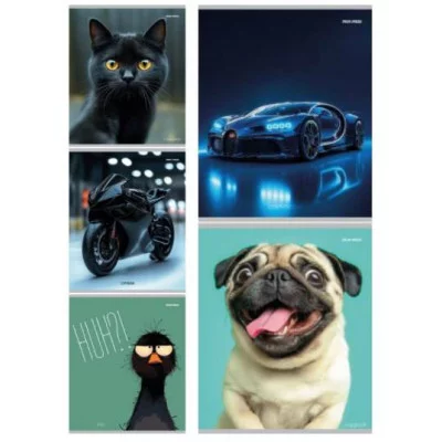 Тетрадь КЛЕТКА 48л. МИКС-4302 (48-4302) цветная мелованная обложка 48-4302