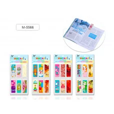 Набор закладок магнитных M-5566, с линейкой, 12х2см, запечатка 24 дизайна в ассортименте