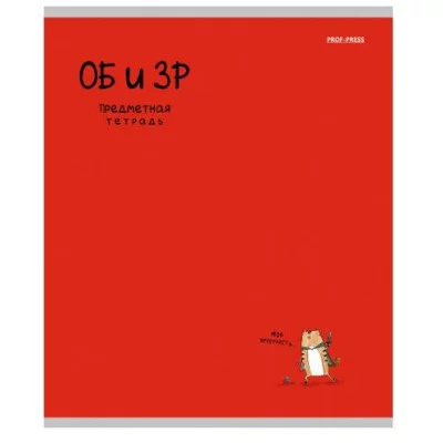 Тетрадь КЛЕТКА 48л. ОБиЗР «MINI FRIENDS» (48-2513) стандарт, тиснение лён 48-2513